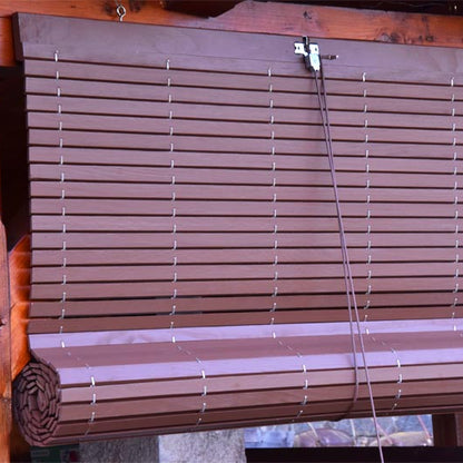 Store enrouleur en bois pour pergola - Chocolat au lait