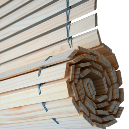 Store enrouleur en bois pour pergola - Naturel