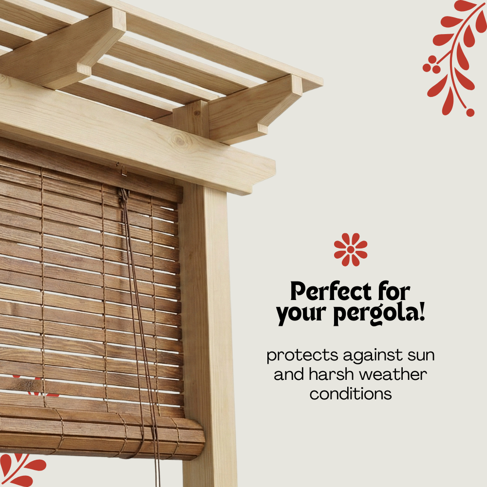 Store enrouleur en bois pour pergola - Cerisier