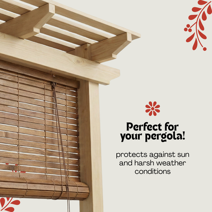 Store enrouleur en bois pour pergola - Cerisier
