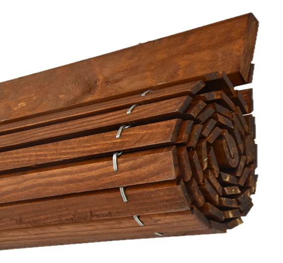 Store enrouleur en bois pour pergola - Cerisier
