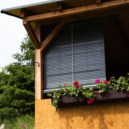Store enrouleur en bois pour pergola - Gris