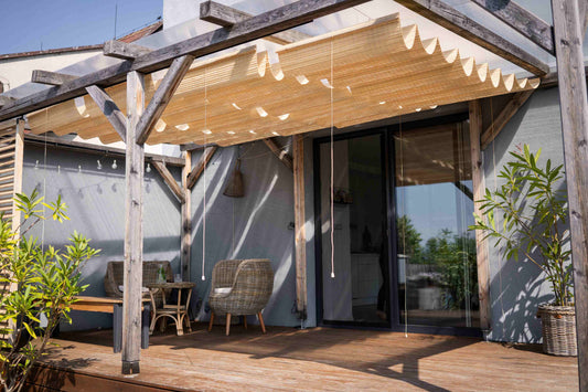 Auvent en bambou pour pergola - Naturel