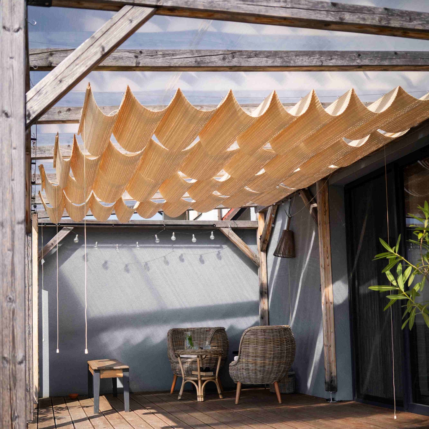Auvent en bambou pour pergola - Naturel