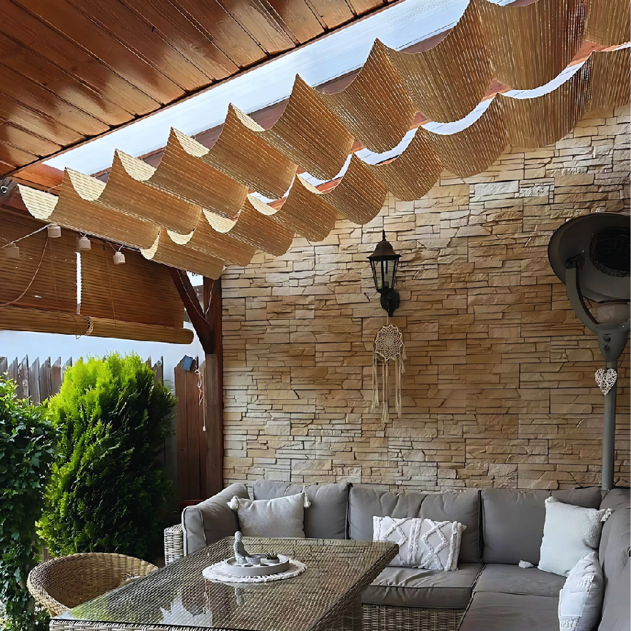 Auvent en bambou pour pergola - Naturel