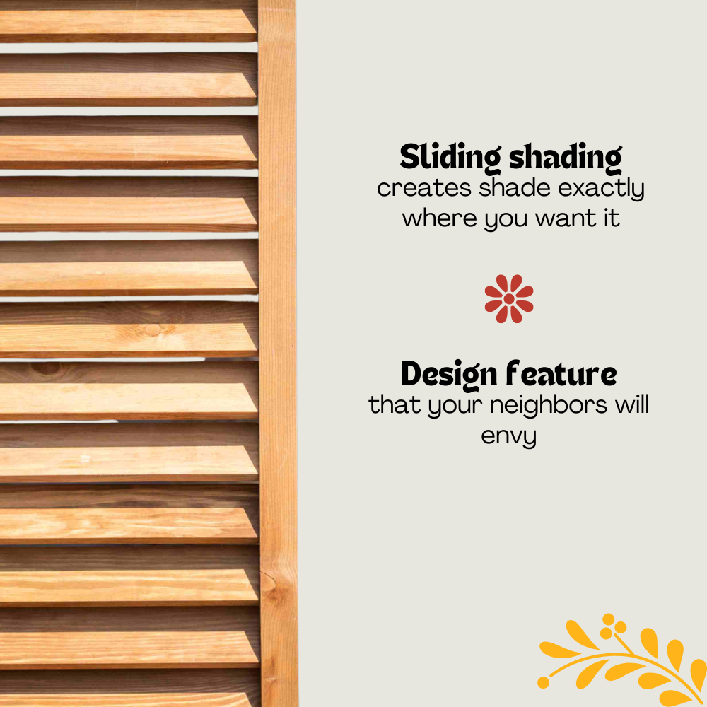 Pare-soleil en bois pour terrasse - Naturel