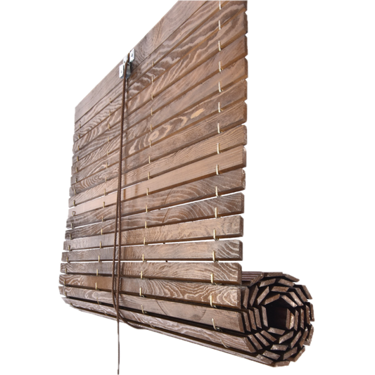 Store enrouleur en bois pour pergola - Brun