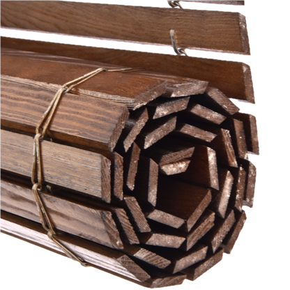Store enrouleur en bois pour pergola - Brun