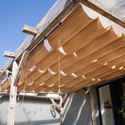 Auvent en bambou pour pergola - Brun clair