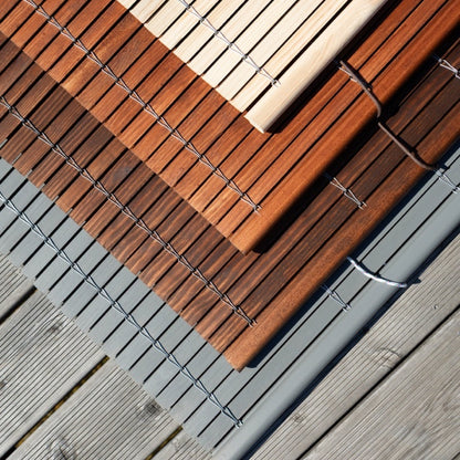 Store enrouleur en bois pour pergola - Brun