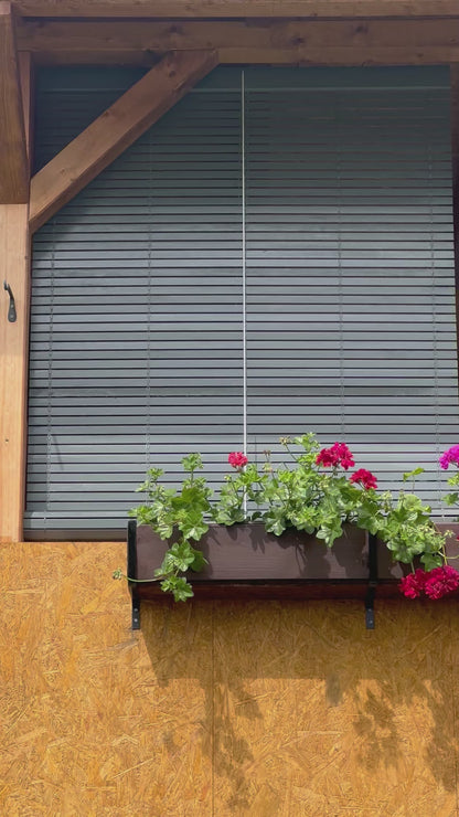 Store enrouleur en bois pour pergola - Gris